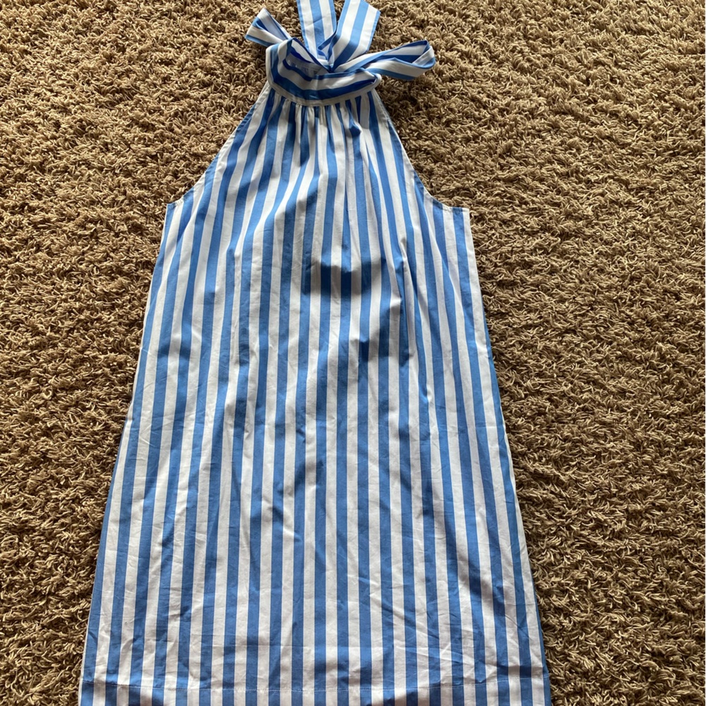 J Crew blue and white striped dress. Brand new with tags! Size 6.